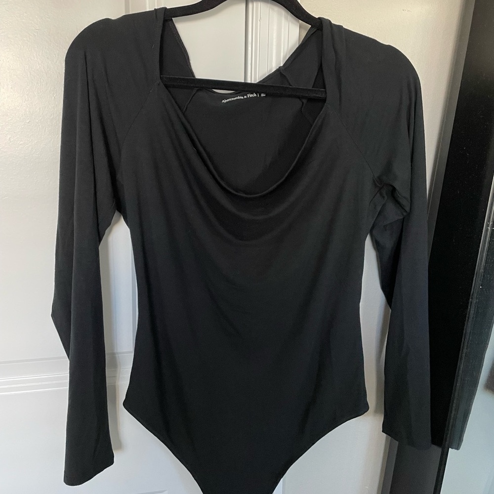Black Cowl Neck Bodysuit